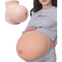 Realistic Fake Twins Pregnant Belly 3-10 Months, Silicone Pregnancy Belly for Cosplay Actor Prop