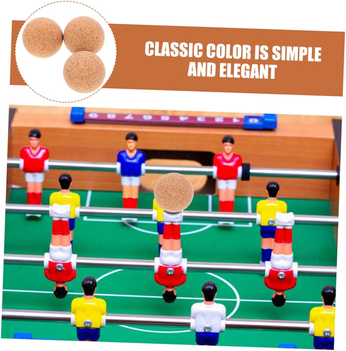 Toyvian 20pcs Foosball Game Wooden Cork Table Soccer for Indoor Play Wear-Resistant and Smooth for Family Fun and Tournaments