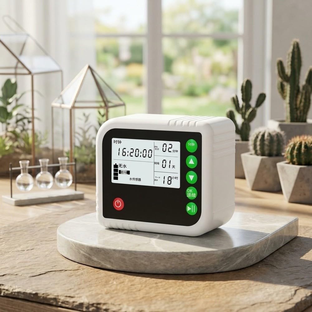 Automatisches Bewässerungssystem Zimmerpflanzen, Tropfbewässerung Set Indoor für bis zu 15 Töpfe, Pflanzenbewässerung Urlaub mit Timer, Auto Wassergabe Kit für Büro und Gewächshaus