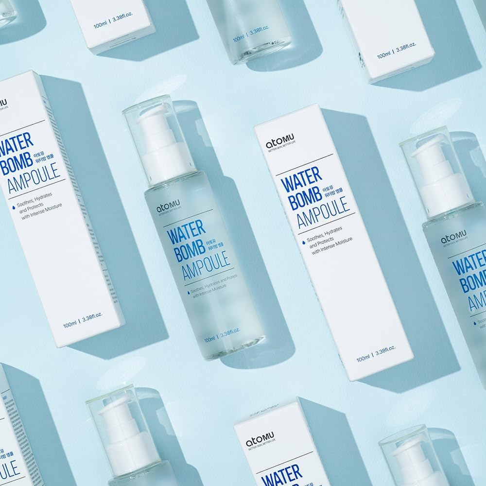 Atomu Waterbomb Ampoule, Moisturizing Soothing Face Serum for Wrinkle Improvement, Hydration Boost, Korean Skin Care (3.38fl.oz.) - Image 6
