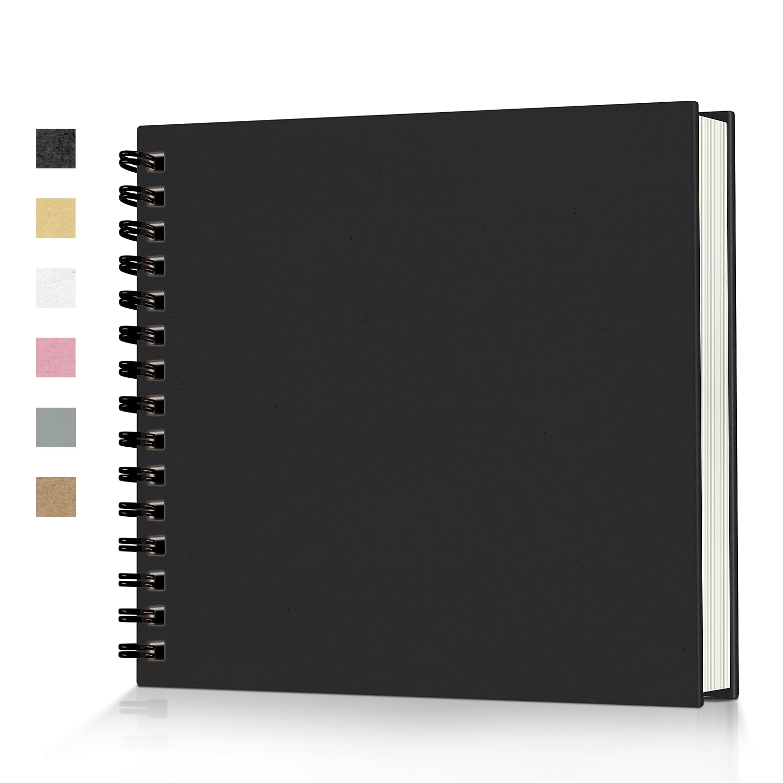 Popotop 8x8 Inch Scrapbook Photo Album, 60 Page Decorative Kraft Paper Book for 4x6 Pictures, DIY Memory Photo Albums as Gifts for Wedding Baby Christmas School Family