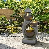 fontane zen da giardino Dimensioni del prodotto: la fontana misura 25 cm di lunghezza, 44,5 cm di larghezza e 95 cm di altezza. Si adatta perfettamente ad un angolo del giardino o come decorazione da tavolo.