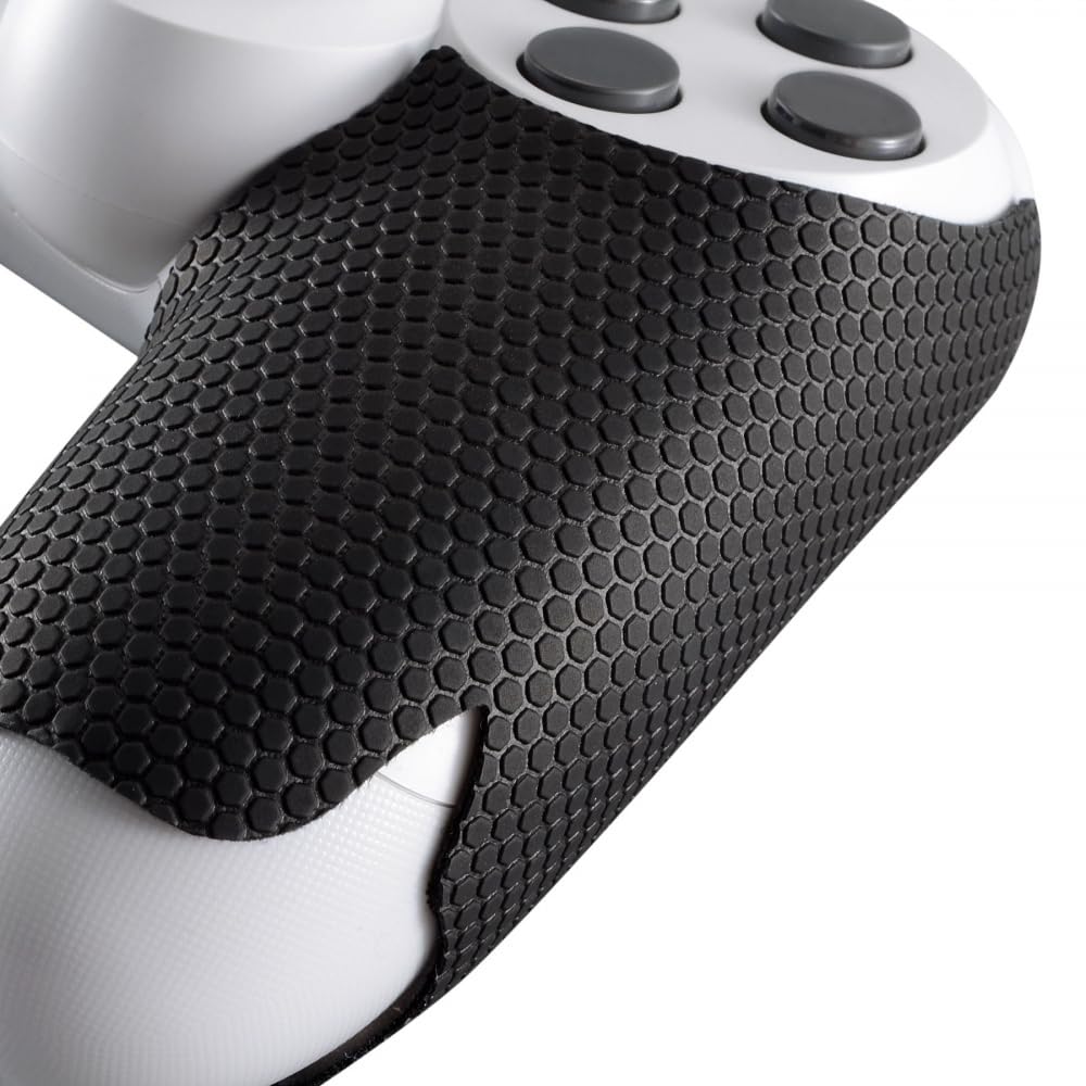 eXtremeRate Pegatina de Agarre para ps4 Mando Aadhesivo de Silicona Antideslizante Piel de Goma para ps4 Control Protector con Textura para ps4-Mejora Agarre y Comodidad(Negro)
