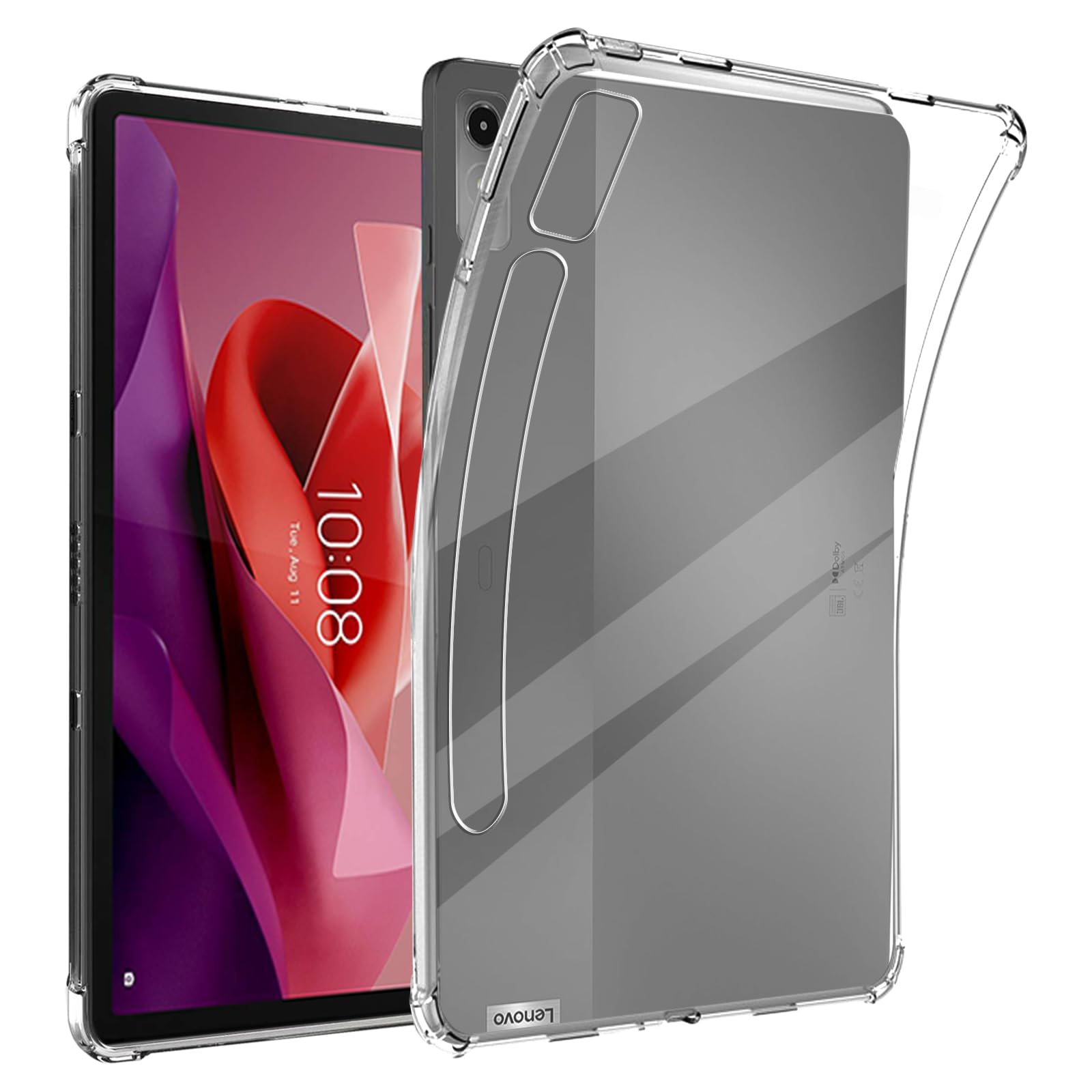 carinacoco Clear Case for Lenovo Tab P12 12.7 inch, Ultra Transparent Soft TPU Protective Cover, Lightweight Flexible Silicone Shockproof Rugged Back Case for Lenovo Tab P12