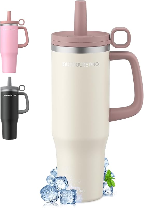 OUTDOUSE PRO 1,2L rozsdamentes acél termosz pohár szívószállal, vákuum szigetelt, szellőzésmentes, mosogatógépben mosható