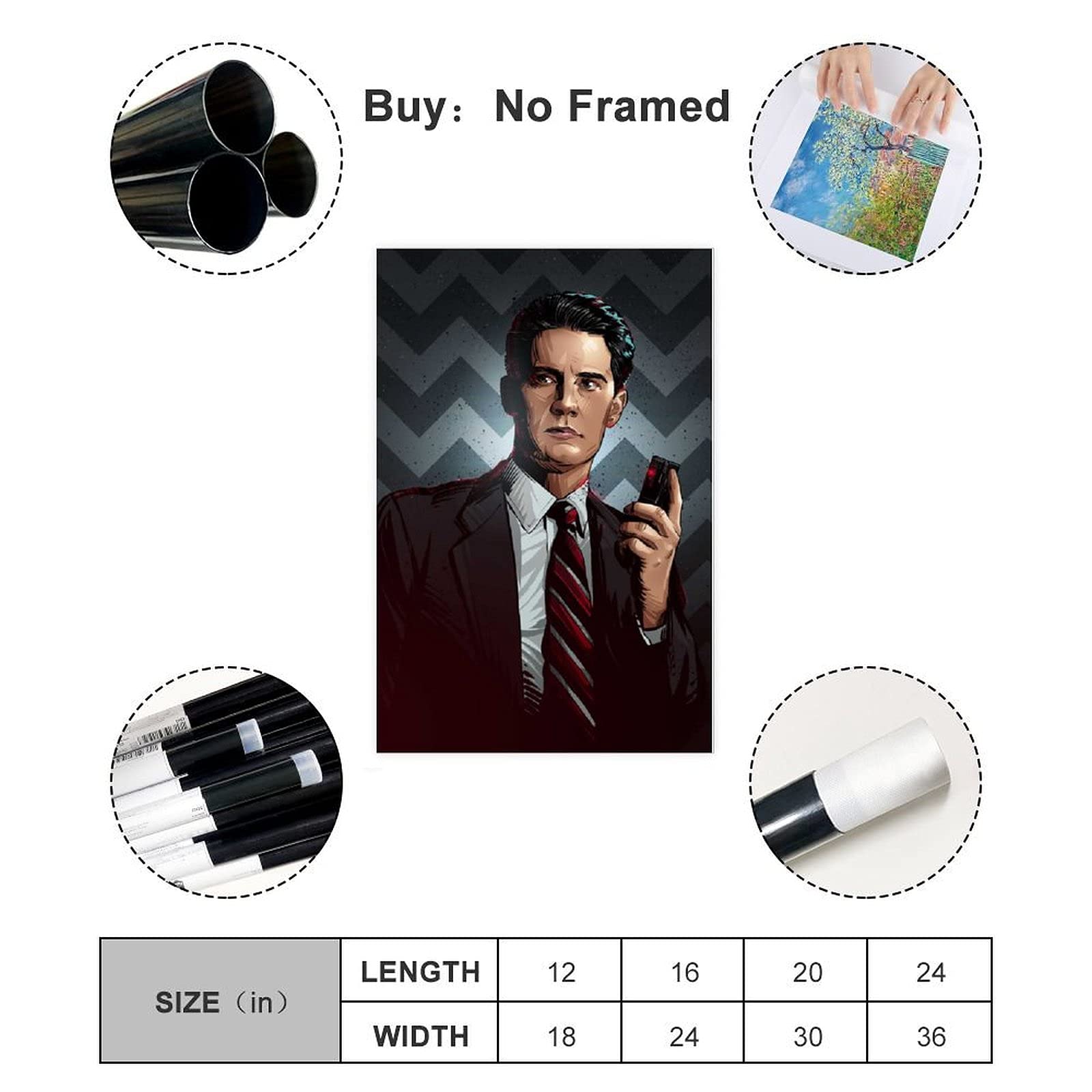 Poster sur toile avec motif TV Drama Twin Peaks - Décoration de chambre à coucher - Paysage sportif - Cadeau sans cadre - 20 x 30 cm Poster sur toile avec motif TV Drama Twin Peaks - Décoration de chambre à coucher - Paysage sportif - Cadeau sans cadre - 20 x 30 cm