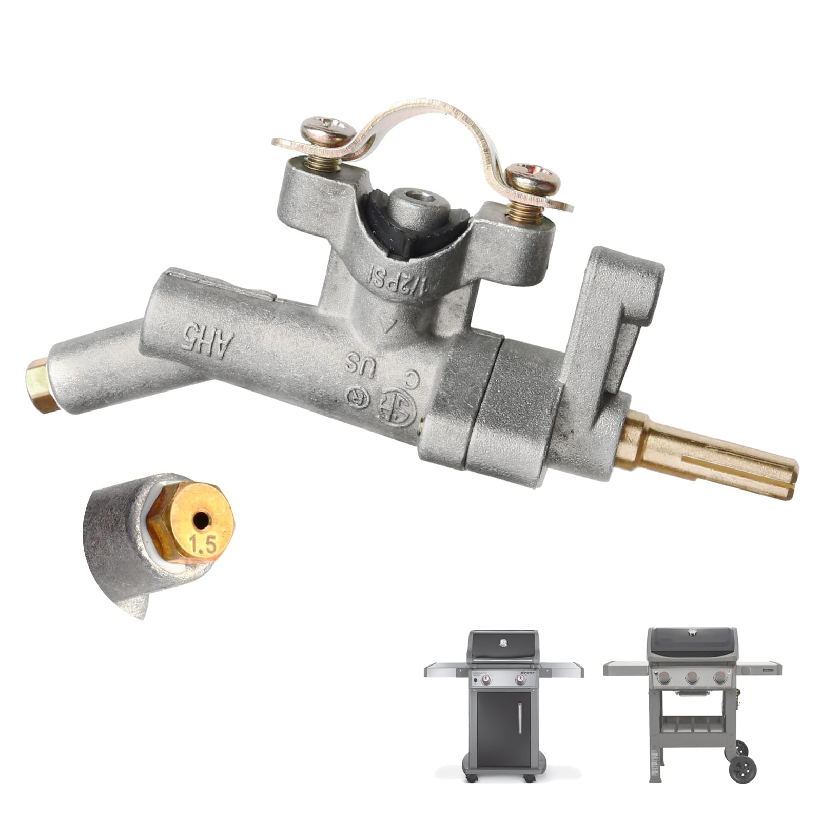 Vanne de commande de brûleur principal pour barbecue à gaz Weber Spirit E-210, E-310, E-315, pour barbecue à gaz Weber Spirit (2013-actuel) et Spirit II, gaz naturel (NG)