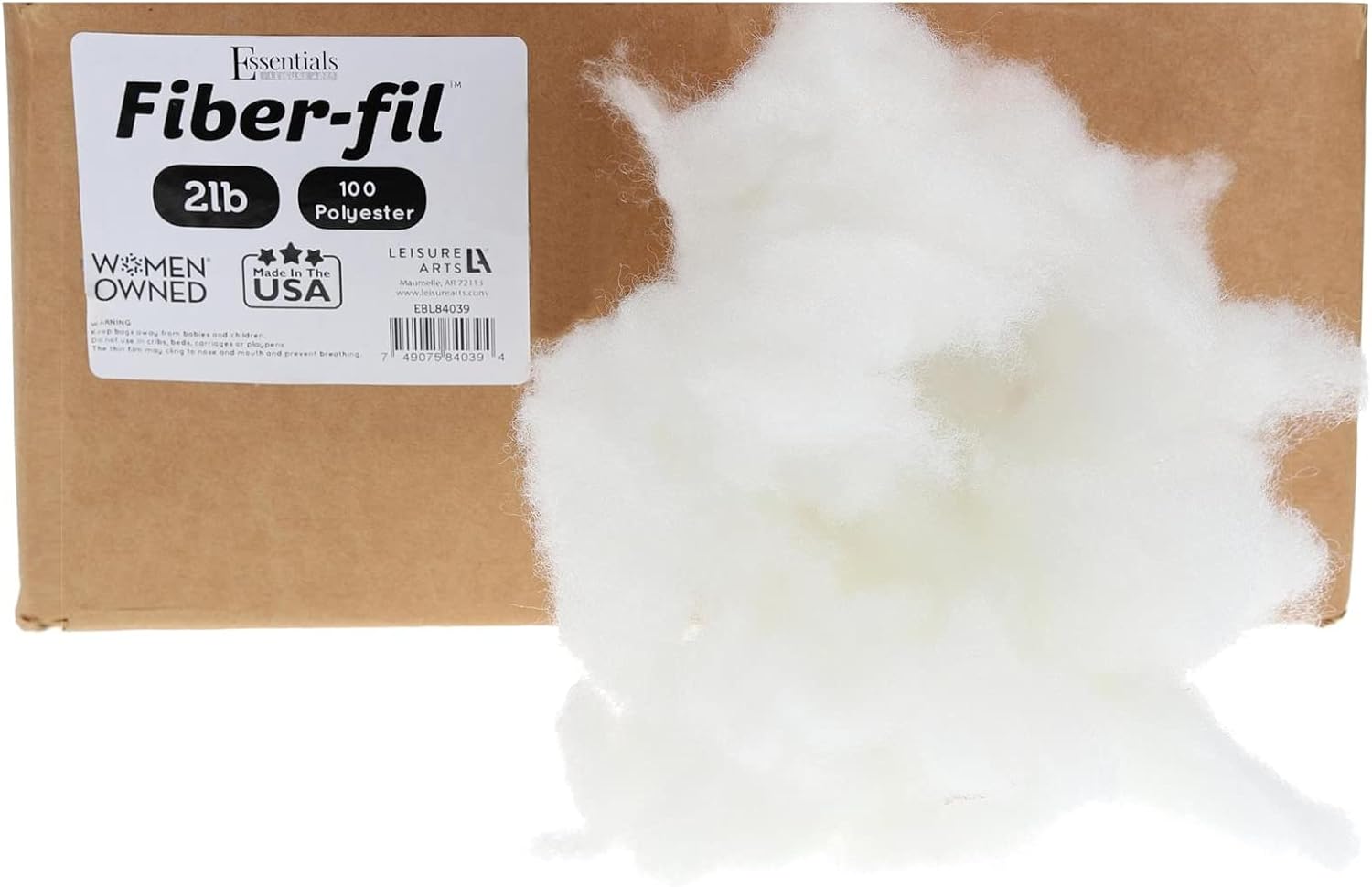 Essentials by Leisure Arts Polyester Fiberfill Stuffing 12oz, Premium Polyfill for Stuffed Animals, Amigurumi, Pillows and Crafts, Soft, High-Resilience, Machine Washable