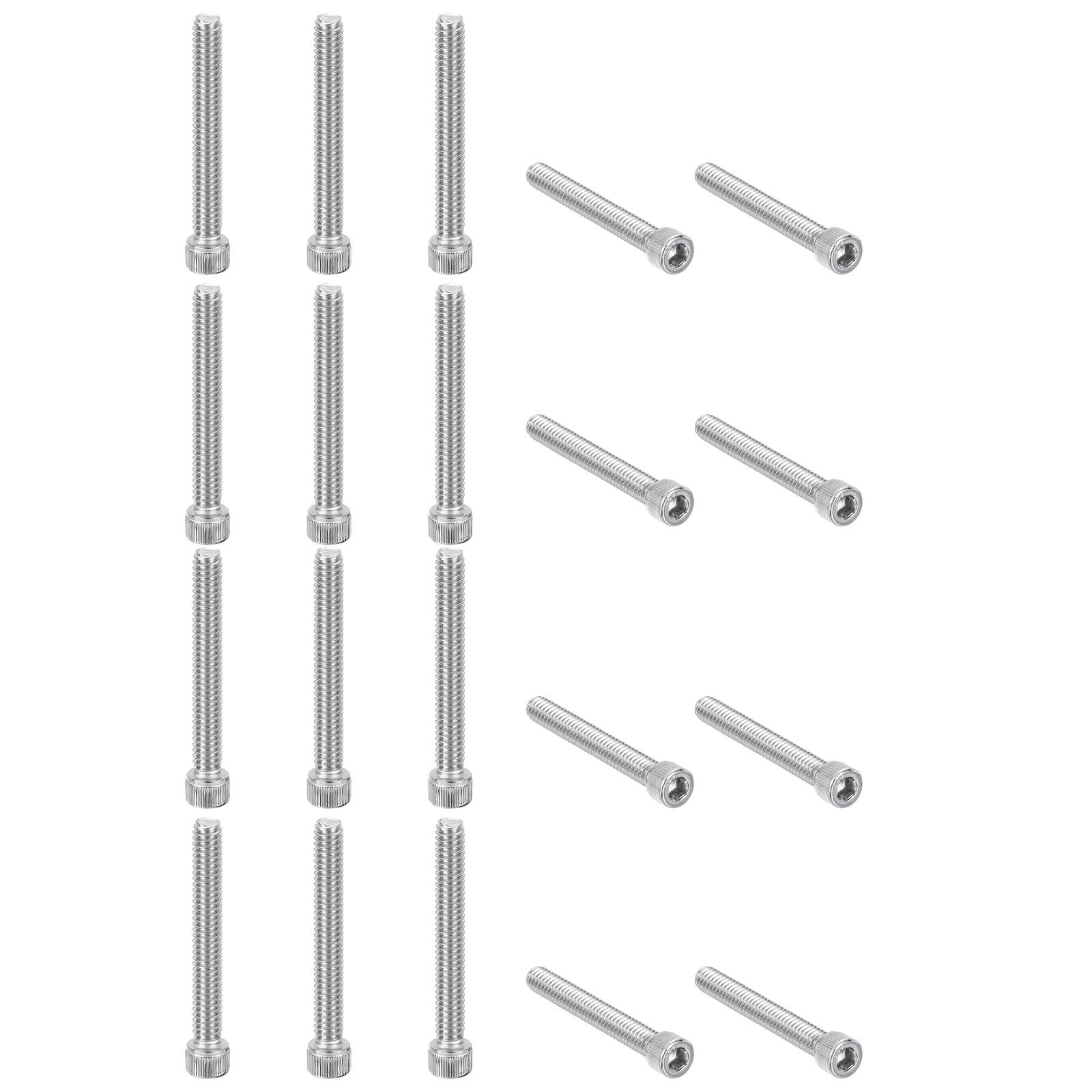 PATIKIL 1/4-20 x 2" Hex Socket Cap Head Screw Bolt, 20Pcs 304 Stainless Steel 18-8