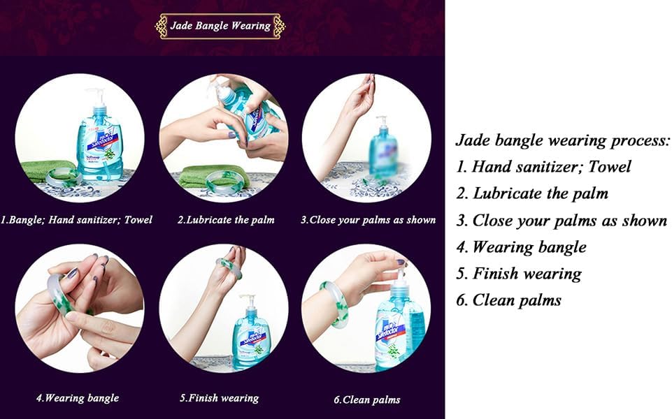 Green White Natural Jade Bangle Bracelet for Women Healing Protection Good Luck Natural Gemstone Fengshui Jewelry for Wife Mother's Day Gift for Mom (Light Green, 60-62mm diameter) - Image 8