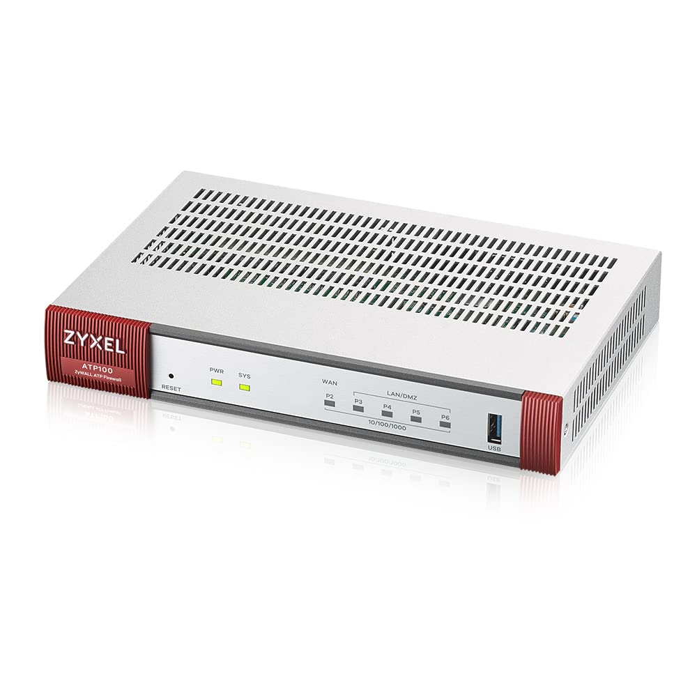 Zyxel ZyWALL 1 Gbit/s Advanced Threat Protection Firewall, Next Generation Firewall im Bundle mit Sicherheitslizenzdiensten für EIN Jahr | Non-SFP [ATP100]