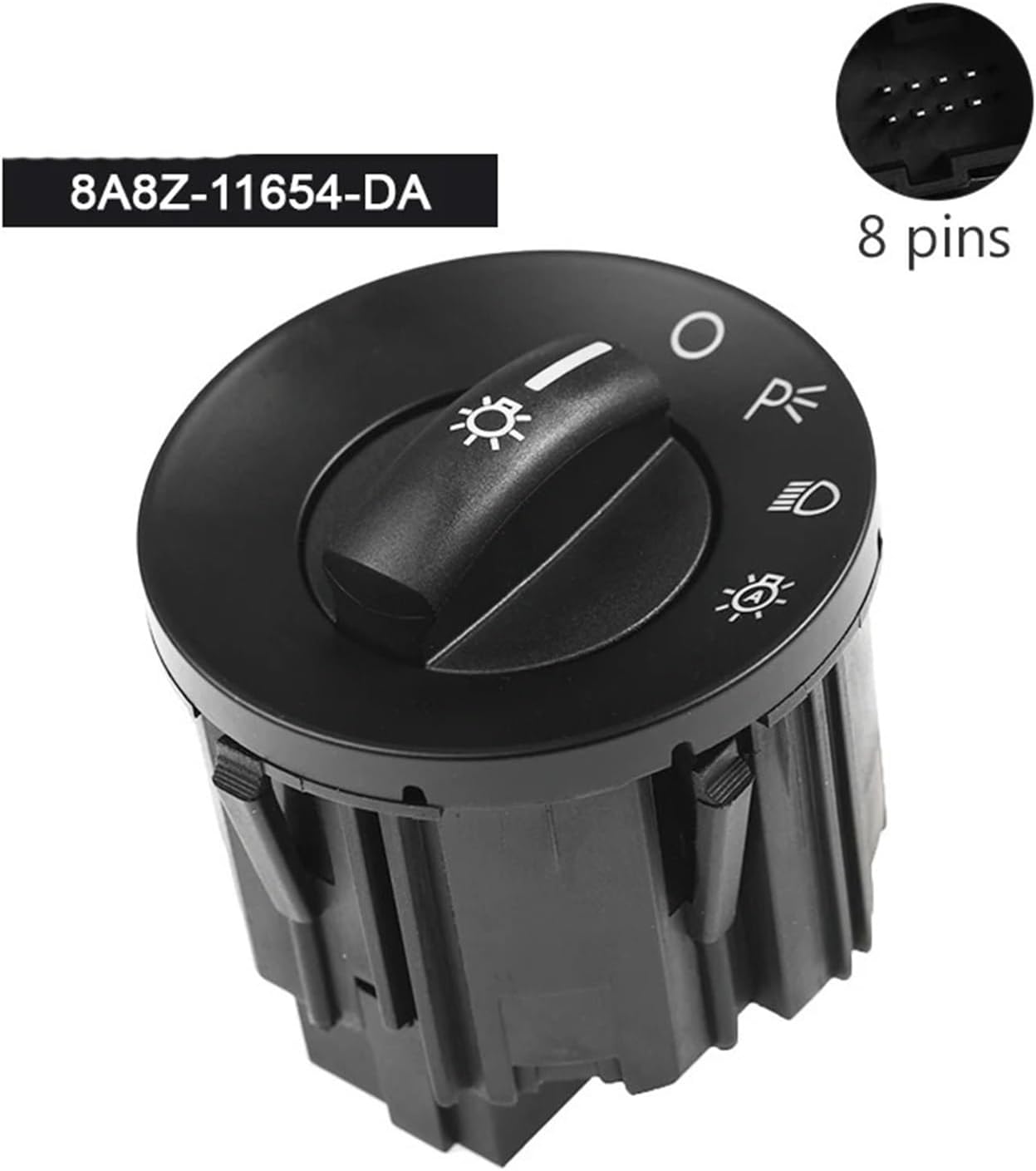 8A8Z-11654-DA 8A8Z11654DA Headlight Control Knob Indicator Light Switch Compatible with Fiesta BE5Z11654DA 1S11206 SW6833