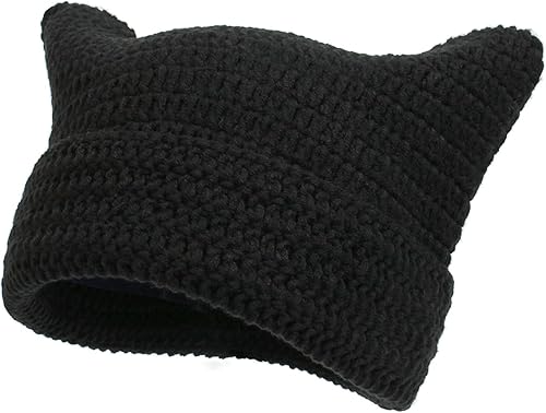 Gorro de invierno cálido para mujer, gorro de punto suave para mujer, gorro de gato para mujer, gorro de zorro para mujer, gorros holgados para mujer