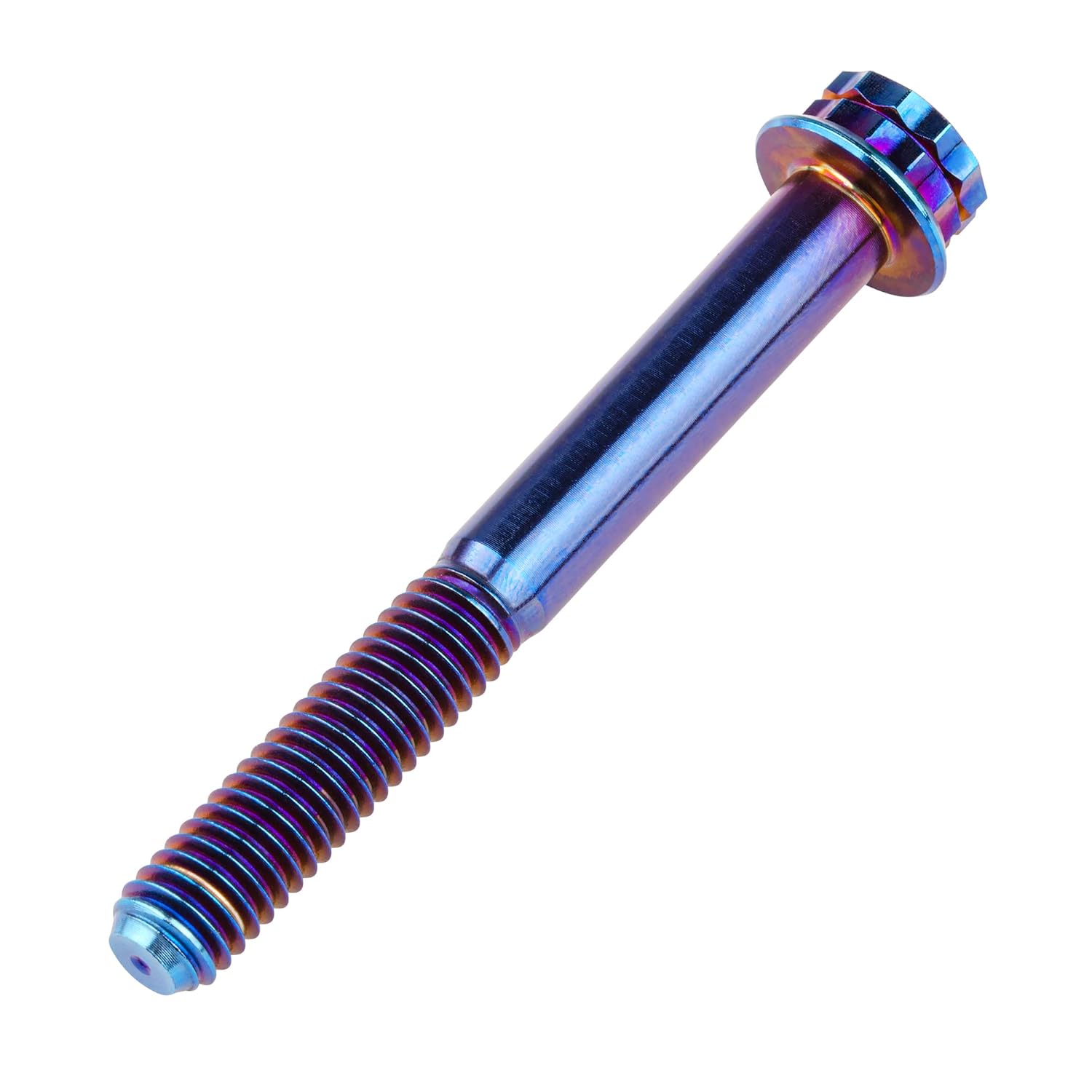Titanium Flange 12 Point M6 x10 15 20 25 30 35 40 45 50mm Screw Bolt Pack of 4 (M6x50mm, Burning Blue)