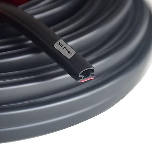 Tira de sellado de puerta negra de 26 pies, sello de puerta, parte trasera autoadhesiva en forma de D, para aislamiento de marcos de puerta y