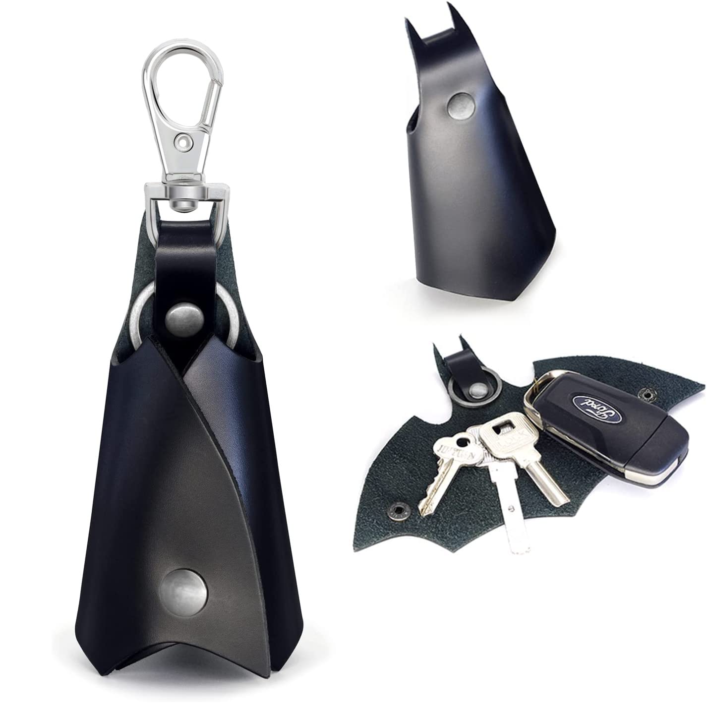 MoonmenCarbon Fiber Style Car Keychain Microfiber Leather Key Chain, Universal Key Chains for Key Fobs for Men and Women, 360 Degree Rotatable with Anti-Lost D-Ring