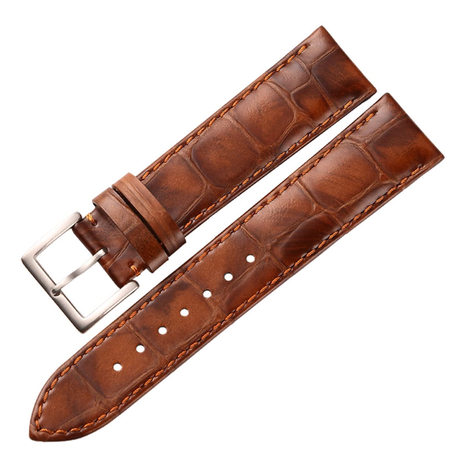 HMFANG Bracelet En Cuir Véritable Accessoires De Montre Bracelets De Montre Faits À La Main 18mm 19mm 20mm 22mm Marron
