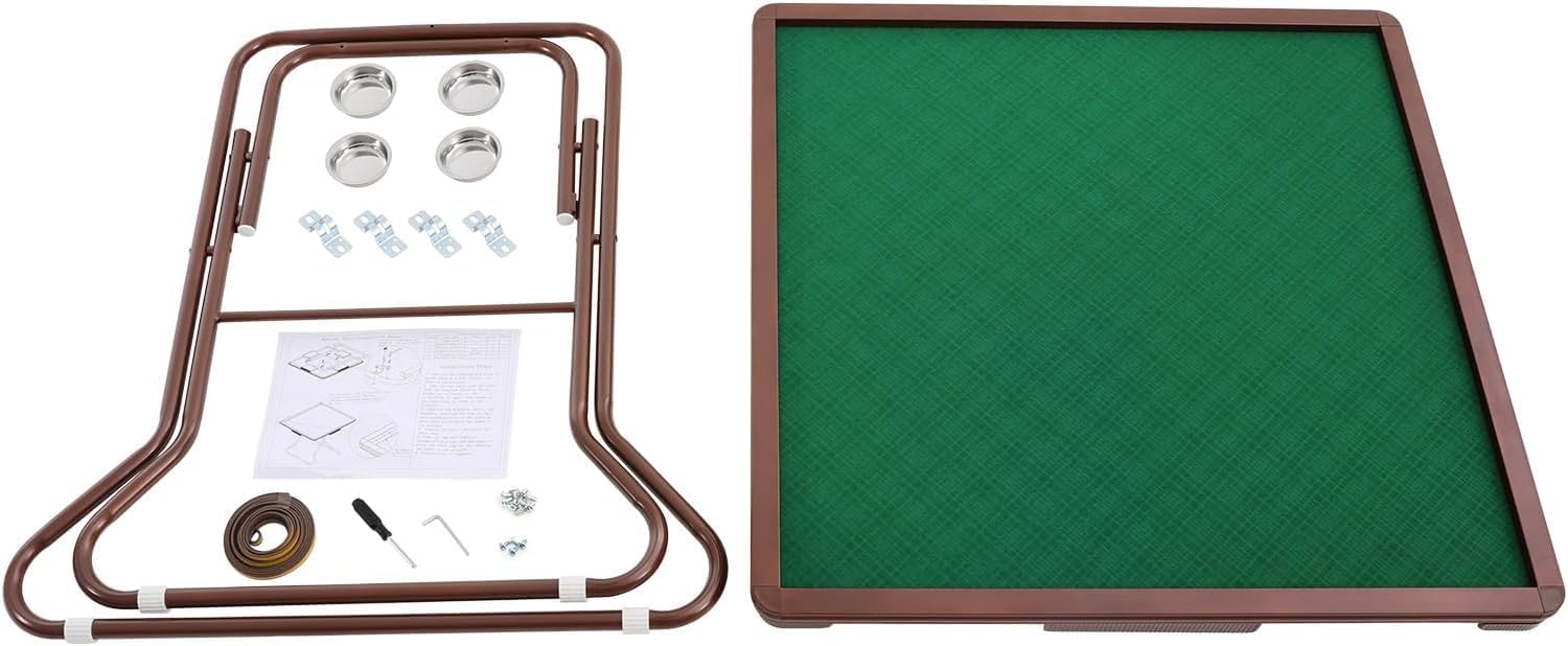 Mahjong Table,Folding Mahjong Table,Mahjong Poker Domino Game Table with 4 Cup Holders & 4 Drawer for 4 Player,Outdoor Leisure & Gifts for Mahjong Players,34.65 * 34.65 * 28.74in