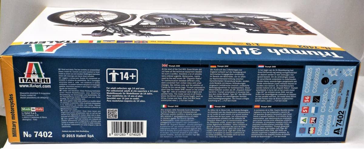 イタレリ トライアンフ　3WH 1/9　プラモデル　模型 Amazon | 【イタレリ】1/9 トライアンフ 3HW (軍用 単車) の