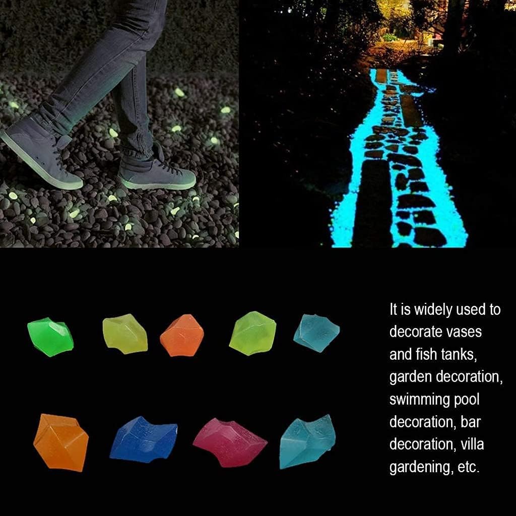 Tophacker Glow Stones Glow in Dark Garden Pebbles Luminous Rocks for Outdoor Garden Walkways Decoration, Aquarium Fish Tank, Park Ornaments etc, Decorative Resin Gravel (Color : Blue, Size : 1000PCS)
