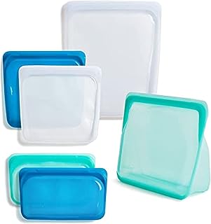 Sponsored Ad - Stasher Silicone Reusable Storage Bag, Bundle 6-Pack (Ocean) | Food Meal Prep Storage Container | Lunch, Tr...