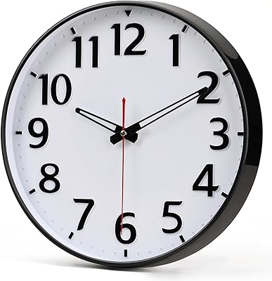 SHARP Wall Clock – Black, Silent Non Ticking 14 Inch Quality Quartz ...