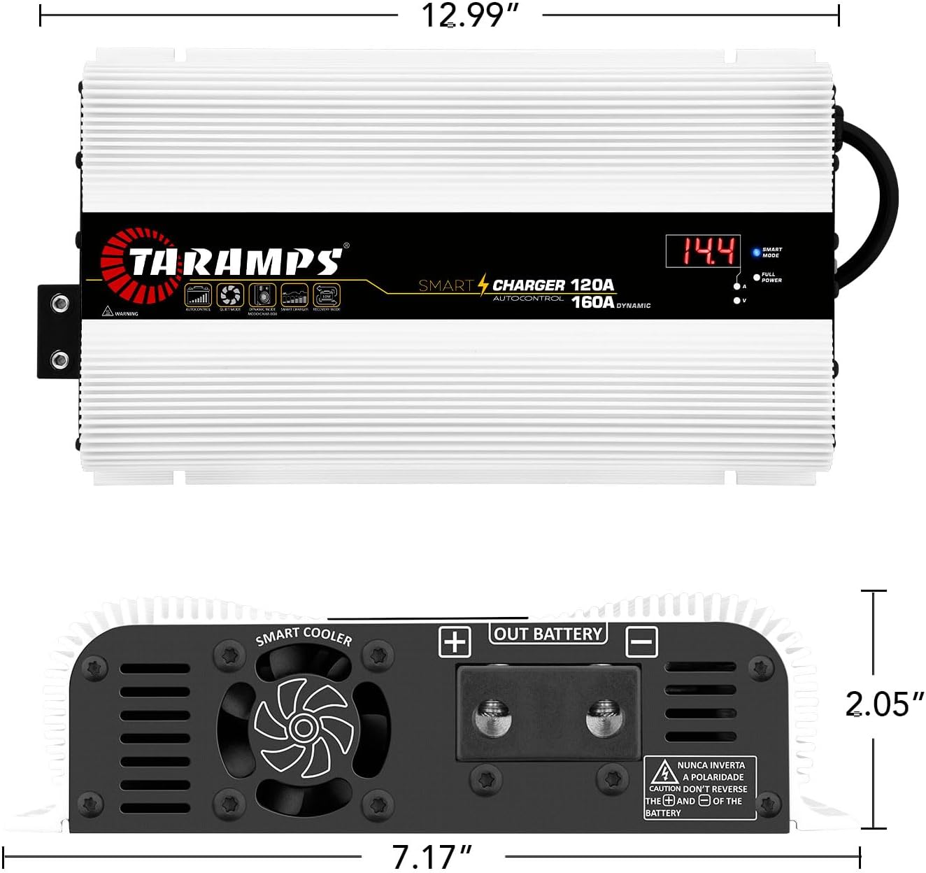 Taramps Smart Charger 120/160A Battery Charger 160A Dynamic Mode Car Audio System Power Supply 2200 Watts Max Output Power Bivolt Automatic 127/220VAC