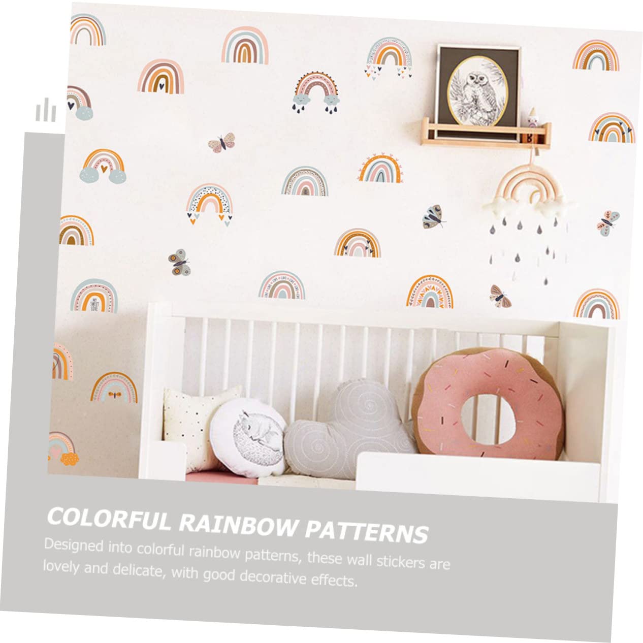 4blätter Wandtattoo Schmetterlinge Selbstklebender Regenbogen Wandaufkleber Für Kinderzimmer Babyzimmer Mädchenzimmer Langlebig Und Dekorative Wanddekoration