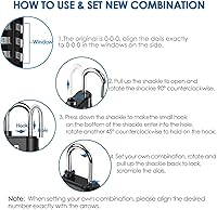 Vista 6 de GIVERARE 4 Pack Combination Lock, 3-Digit Padlock Keyless, Resettable Luggage Locks for Backpack, Gym & School & Employee Locker, Weatherproof