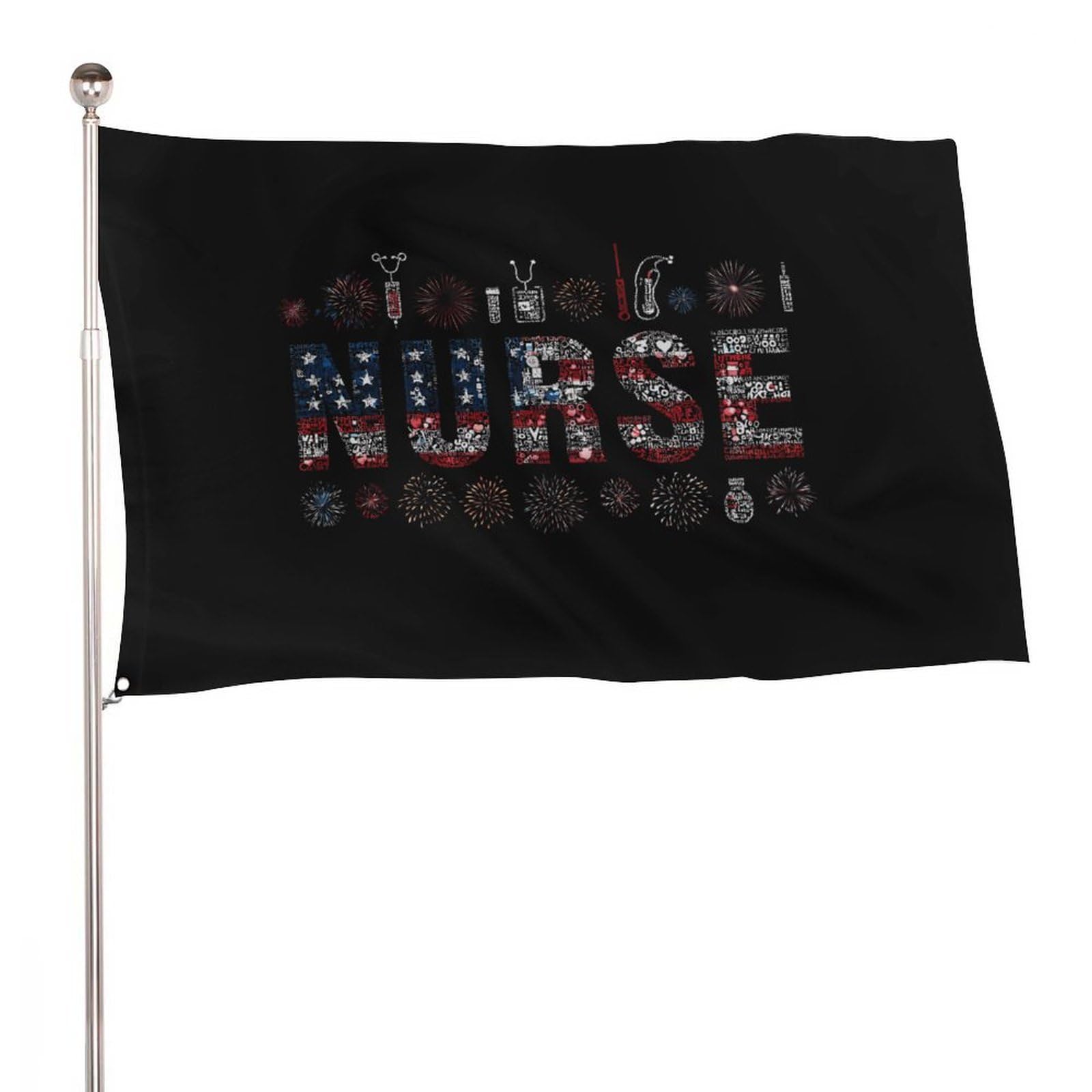 Bandera decorativa de enfermera impresa a una cara para renovar la estética exterior