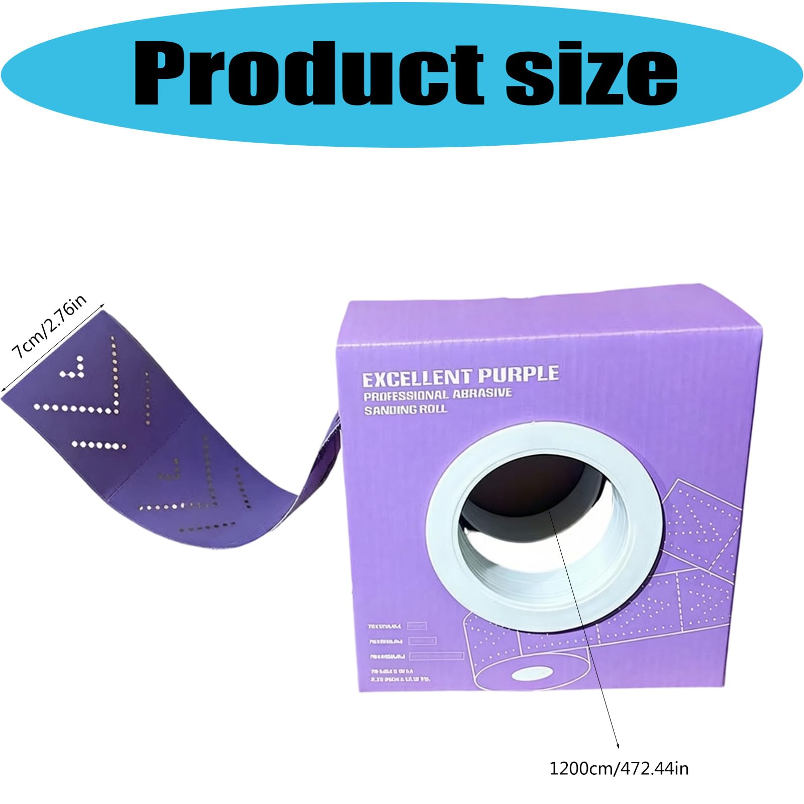 Keramik Schleifrolle 70 mm x 12 m mit perforiertem Riss, 320#, 320#