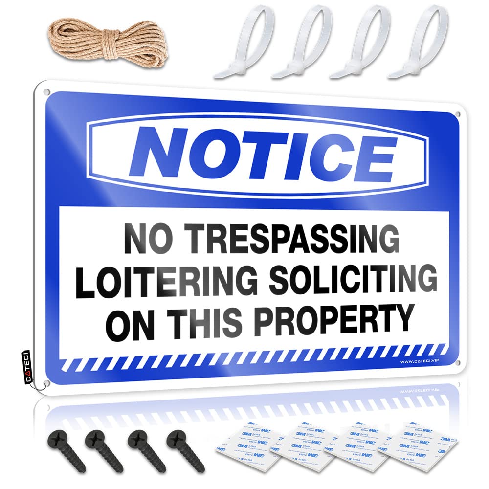 Pravoxi One Color Funny Kitchen Signs Notice No Trespassing Loitering Soliciting On This Property Tin Sign Metal Home Bar Signs Vintage Bar Decor