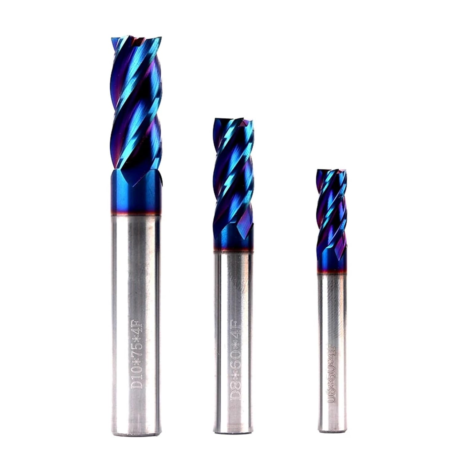 1PC HRC65 Cutting 4 Flute D12X100L Alloy Carbide Milling Tungsten