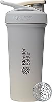 Vista 11 de BlenderBottle Strada Shaker Cup - Botella de agua aislada de acero inoxidable con batidor de alambre, 24 onzas, color blanco Insulated, Water