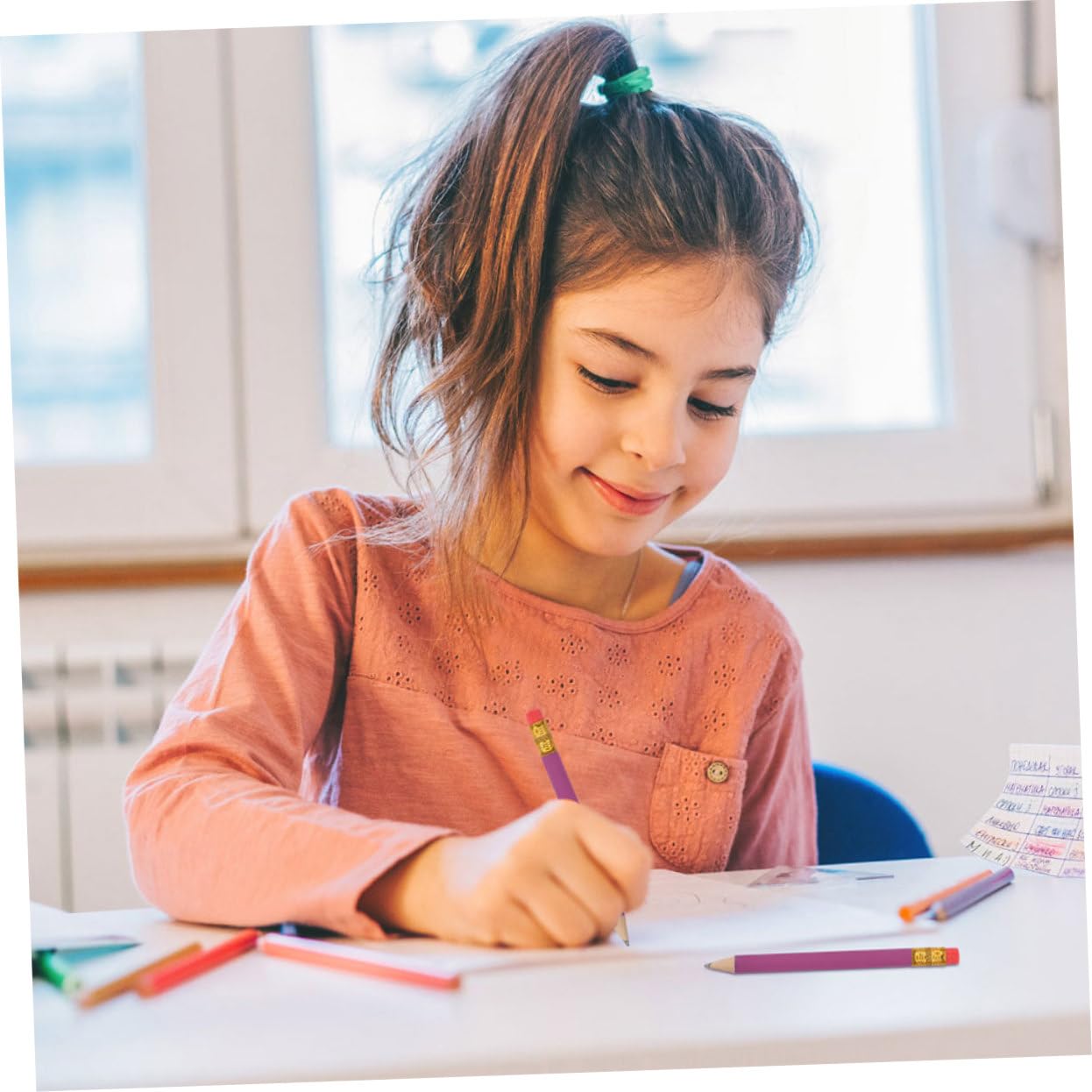 jojofuny 144 Matite Portatili in Legno Porpora per Studenti, Matite da Disegno e Scrittura Hb Facili da Conservare, per Back To School Party e Uso Scolastico
