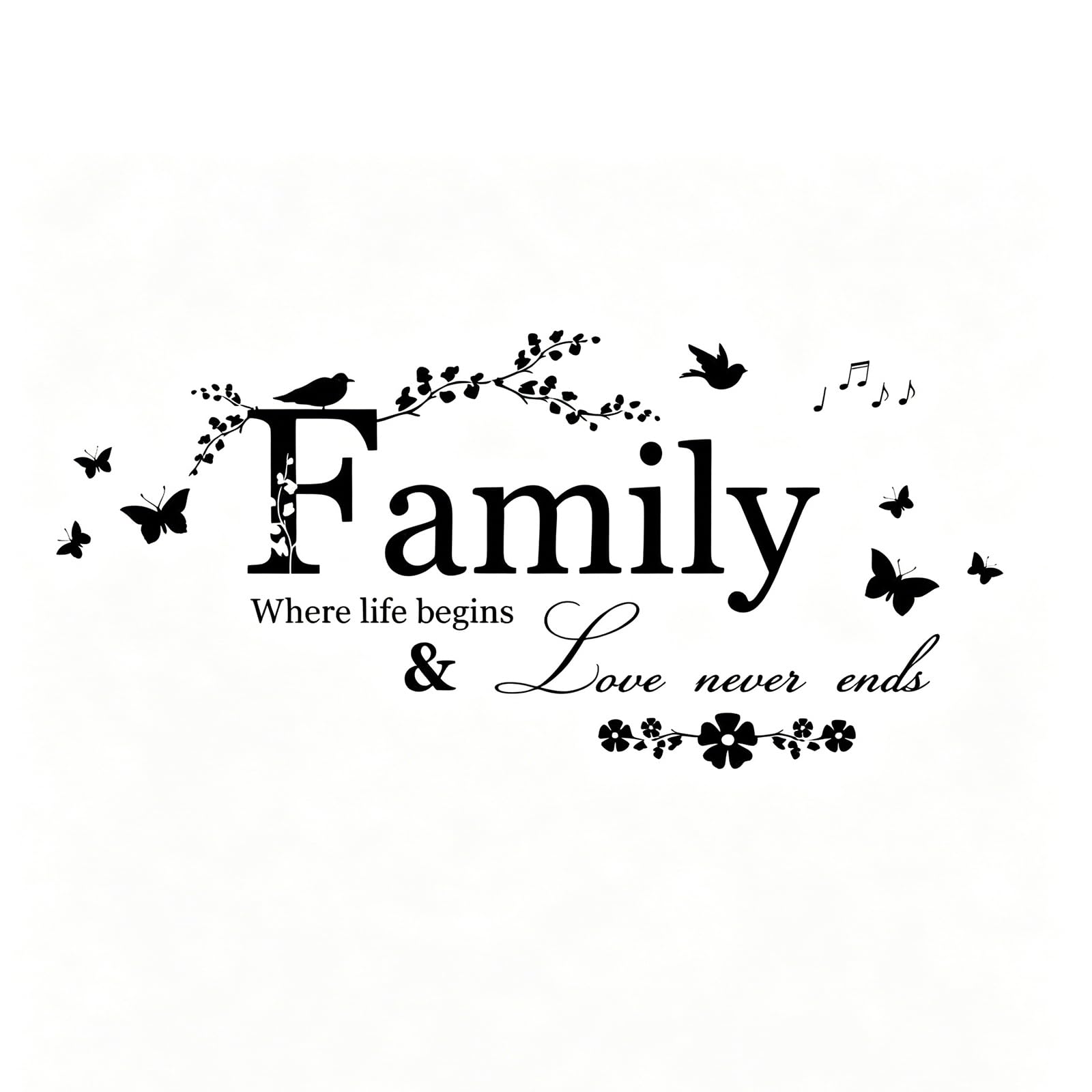 DIY Home Family Letter Quote Wall Stickers, Removable DIY Vinyl Wall Art Stickers for Home Bedroom Living Room Wall Decor