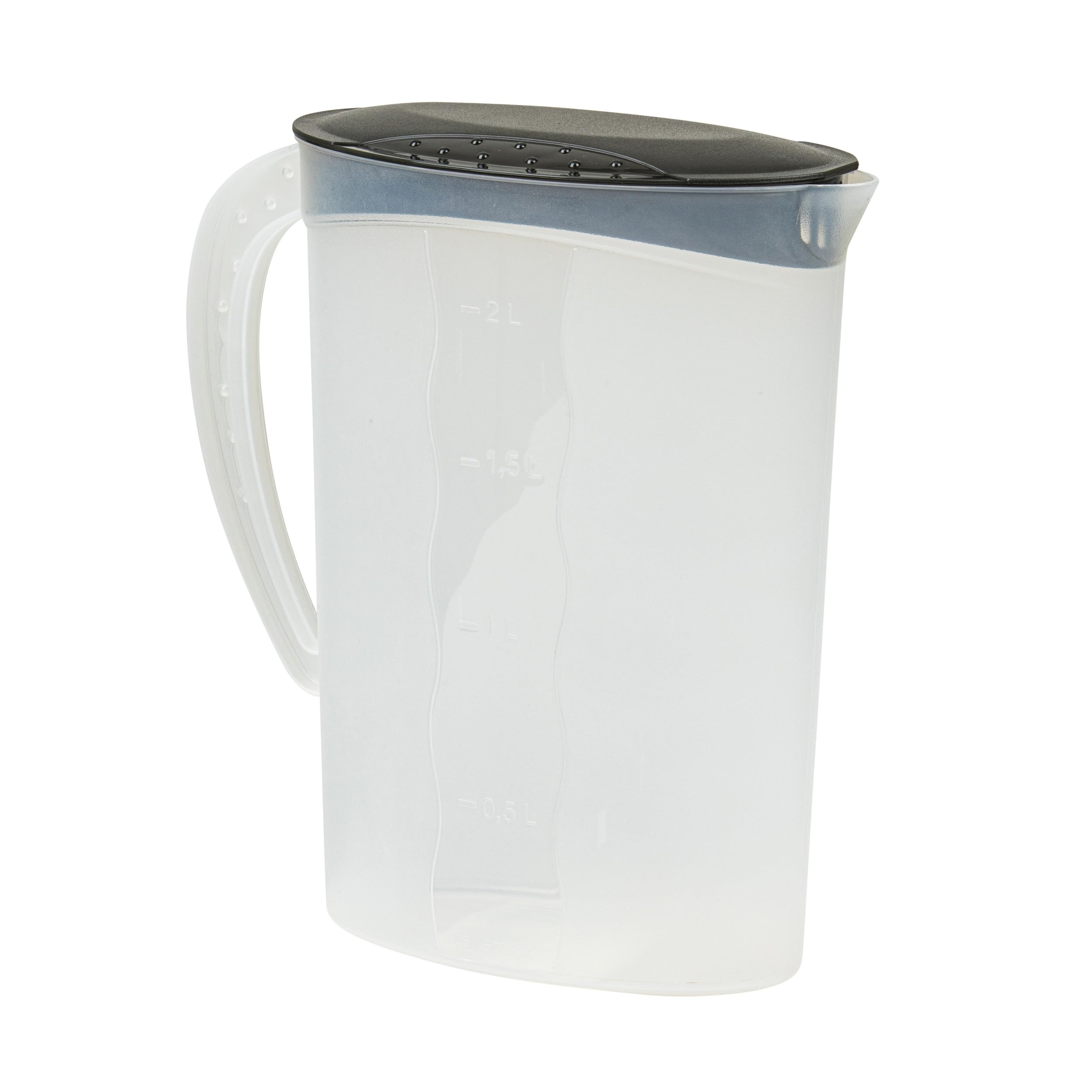 keeeper Dzbanek do soku z pokrywką, 2 l, polipropylen, 9,5 x 18,5 x 24,5 cm, Sara, czarny/przezroczysty