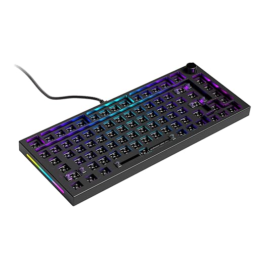 Glorious Gaming - GMMK PRO Barebones Keyboard Kit (USA ANSI) Compact Custom DIY 75% Mechanical Keyboard w/Knob, Black Aluminum, TKL, Hotswap, Cherry MX Style, Backlit RGB, USB-C Removable
