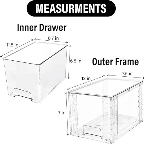 Miniatura 2 de Cajones apilables de plástico transparente, perfectos para la organización y almacenamiento de despensa de cocina, organizador debajo del fregadero,