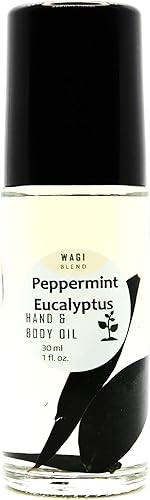 Wagi - Aceite de eucalipto de menta para manos y cuerpo, roll-on de 1.0 fl oz, mezcla de aceites esenciales, aromaterapia