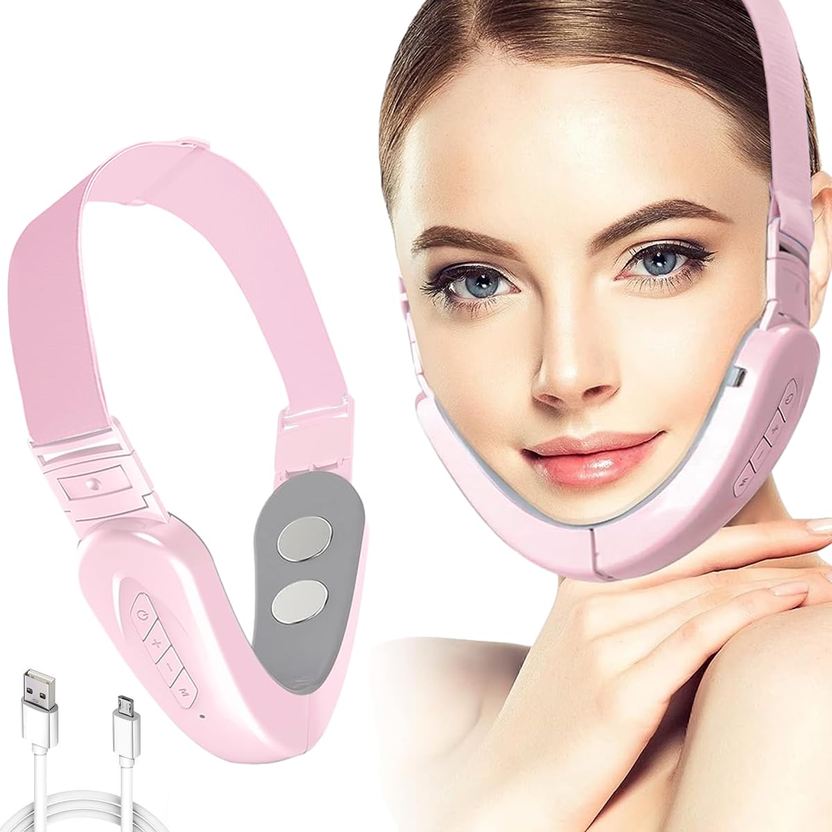 HANNEA® Line Face Lift Massager, Blue Light Double Chin Reducer For Women - 6 Modes, Activate Skin Elasticity, Improve Double Chin, Portable