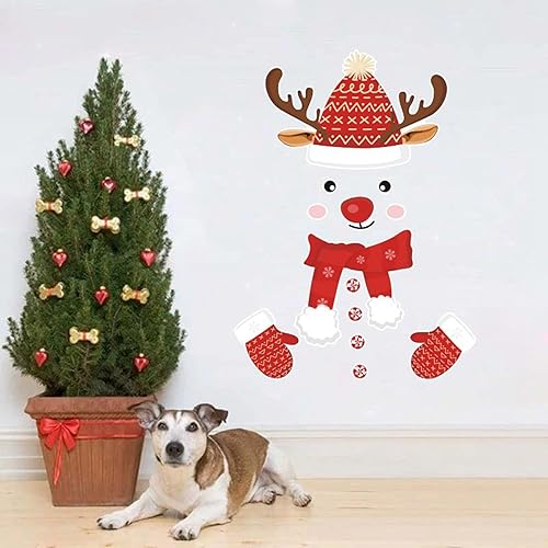 Miniatura 6 de Christmas Elk Fridge Magnet Cartoon PVC Decorative Wall Sticker Funny Christmas Window Clings Small Christmas Decorations Christmas Decoration for