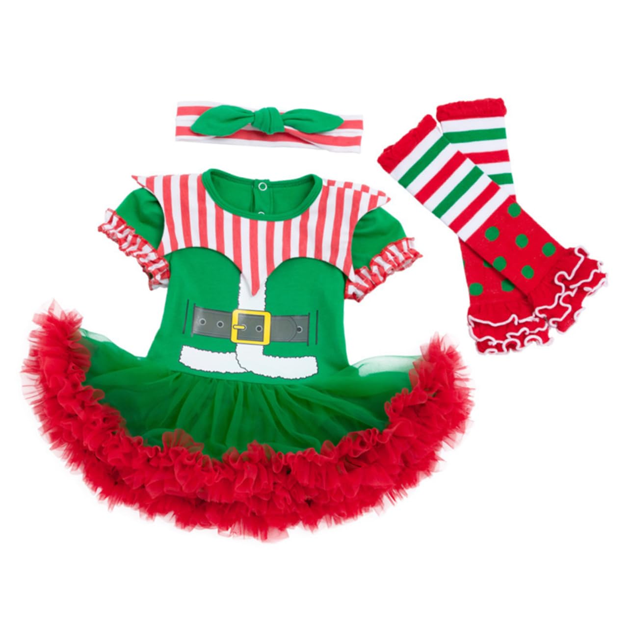 GALPADA 1 Set Vestito Del Bambino Elfo Di Natale Pigiama Costumi Per Le Ragazze Fasce Per I Più Piccoli Vestiti Per Ragazze Tutu Delle Bambino Vestito Di Natale Forniture Di