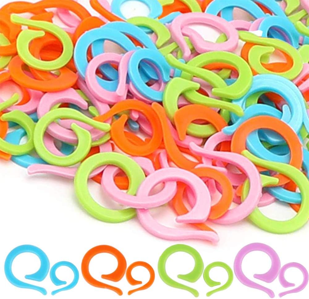 100 PCS Colorful Knitting Stitch Rings, Mix Color Knitting Crochet Markers 2 Sizes Stitch Marker Ring, Sewing Accessories for Knitting Craft,Quilting, DIY Art, Sewing and Handmade Crafts