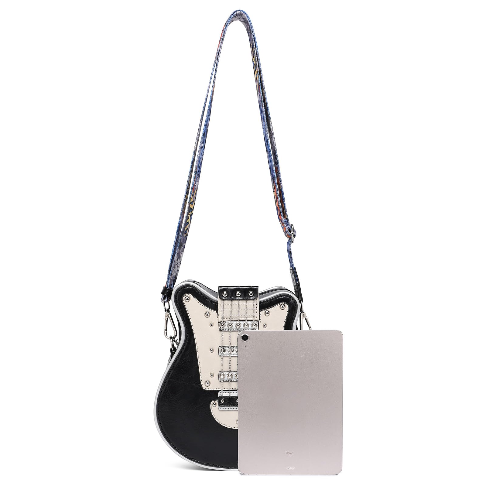 Elegante borsa a tracolla in pelle PU a forma chitarra Borse a tracolla casual Borsa a tracolla per amanti della musica e viaggiatori Accessorio per amanti della musica