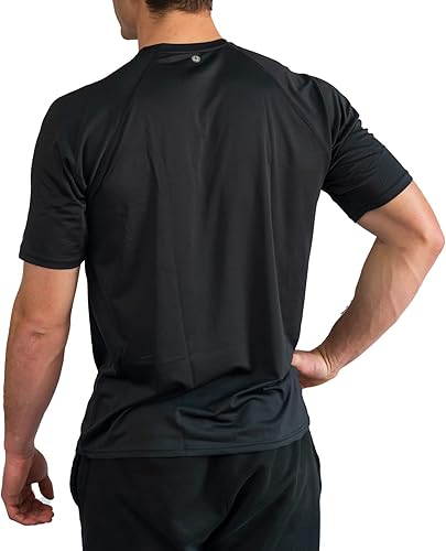 Miniatura 3 de BUILTCOOL Camisa raglán de cuello redondo para hombre, de secado rápido, absorción de humedad instantánea, protección solar UPF 50