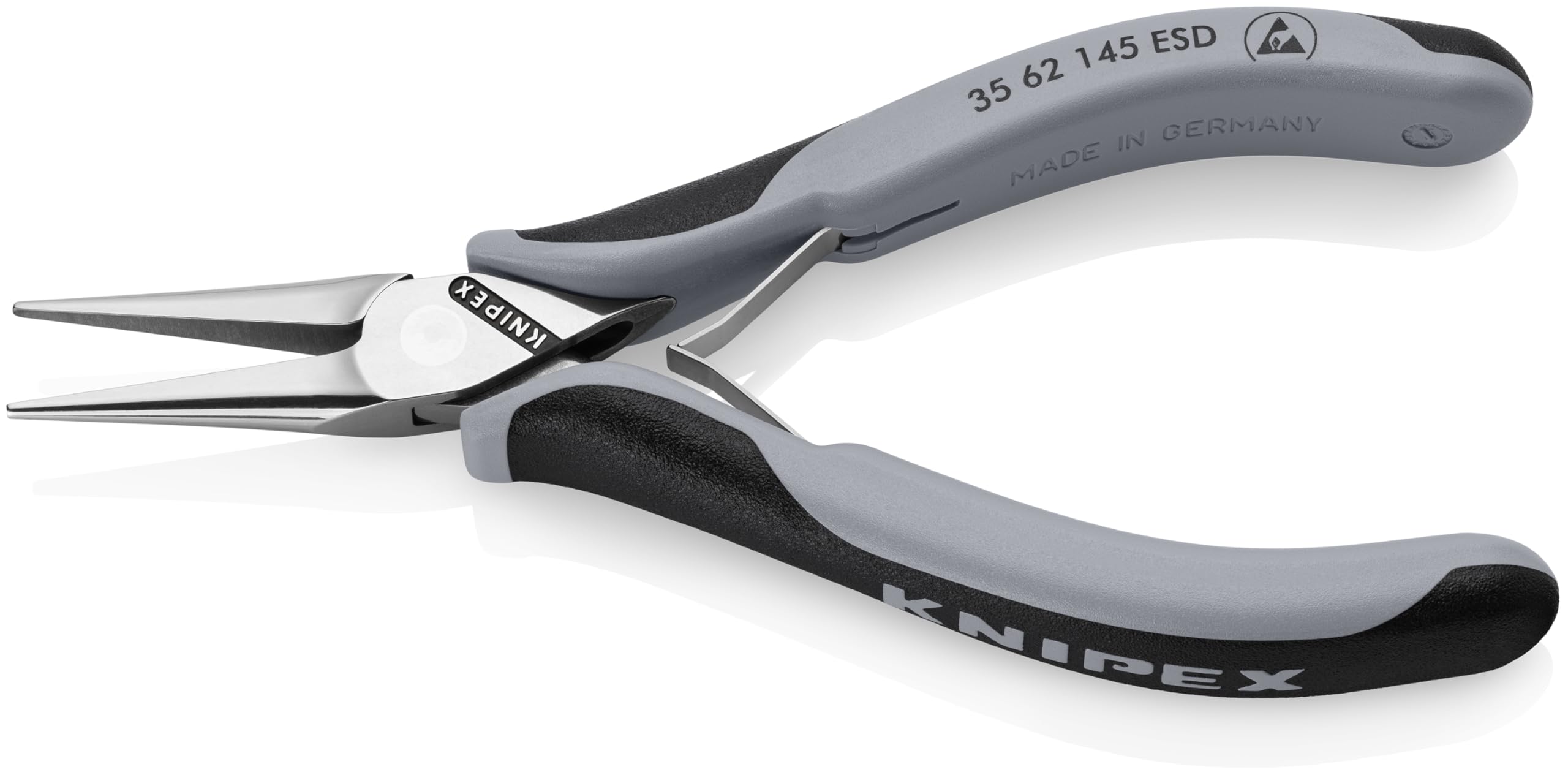 KNIPEX Szczypce ESD dla elektroników ze złączem wsuwkowym polerowana na wysoki połysk z osłonkami wielokomponentowymi 145 mm, 35 62 145 ESD