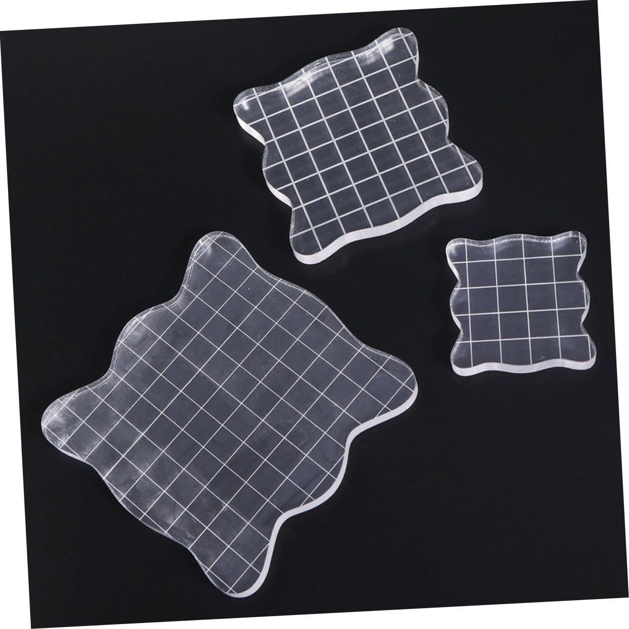2Pcs Acrylic Stamp Blocks DIY Stamping Tool for Precise Crafting Easy to Clean for Cards Journals Invitations and Scrapbooking