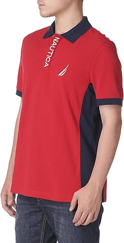 Miniatura 3 de Nautica Polo de piqué de manga corta para hombre Bright Cobalt, Bright White, Nautica Red, Navy