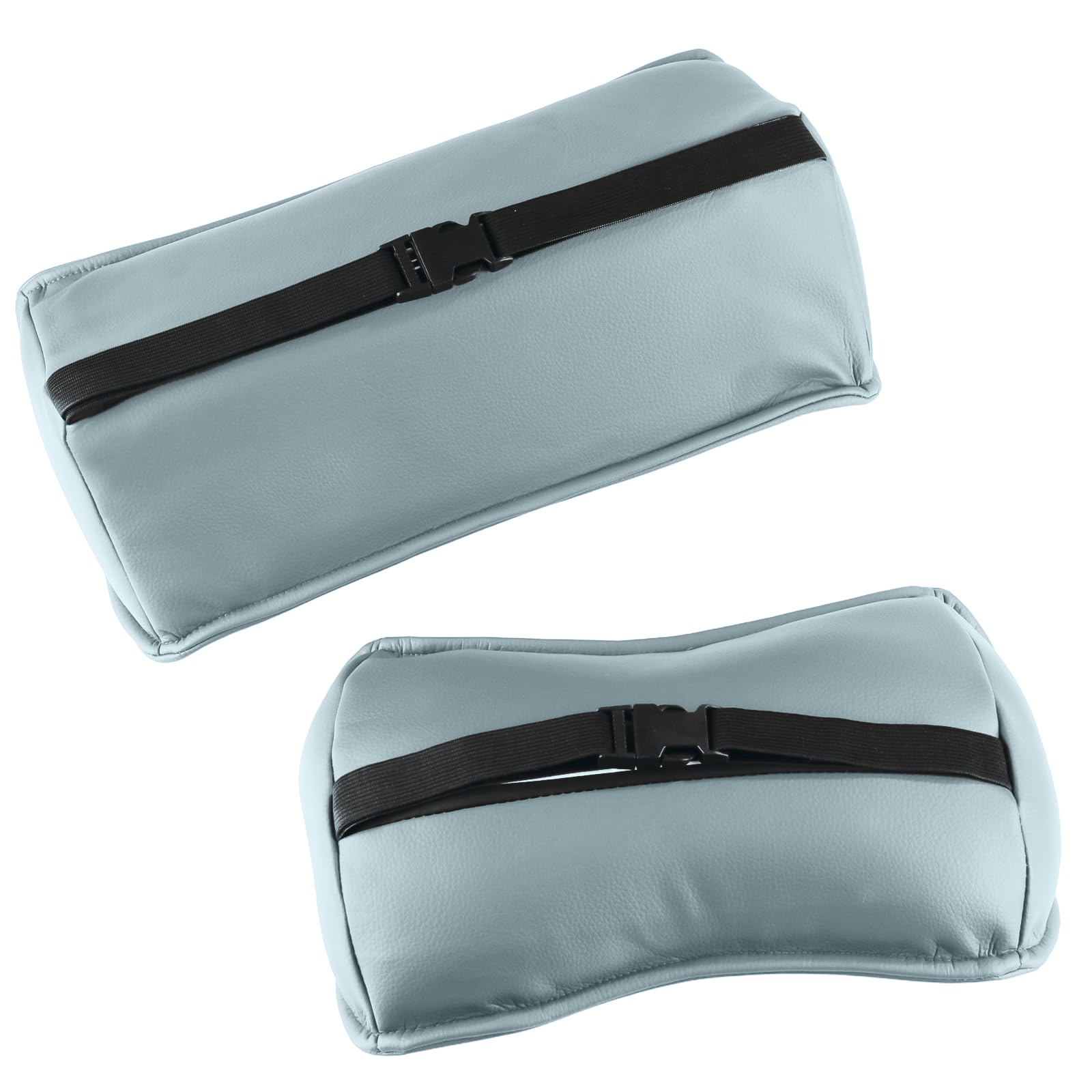 Microfibre Cuir siège Coussin Cervical Taille Cou Oreiller Mousse mémoire pour Chaise Dentaire (Gris Bleu)